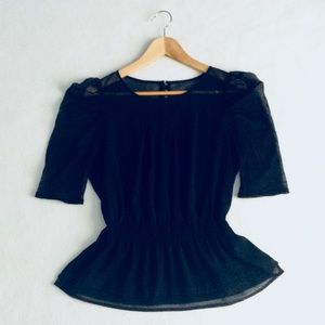 Divided by H&M Black Peplum Blouse